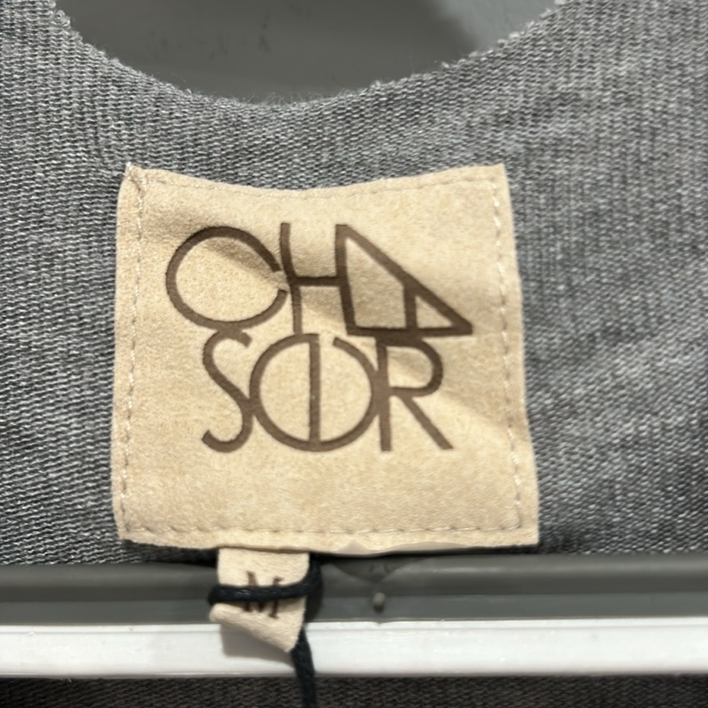 Chaser Current Distressed Gray Open-Front Soft Cotton Cardigan medium new - Picture 2 of 7